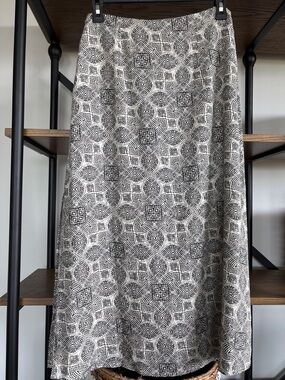 Marine Layer Black and White Maxi Skirt with Geometric Print